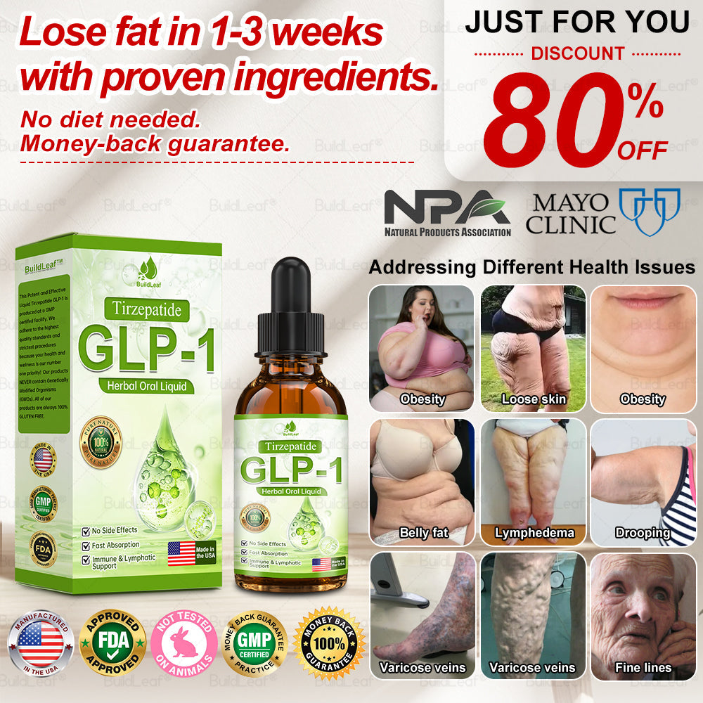 Препоръчано от клиниката Майо | Официален магазин | BuildLeaf®Tirzepatide GLP-1 Moringa Slimming & Health Boost капки (Фет бърнър с хранителен клас - Разработен от Обществото за затлъстяване)