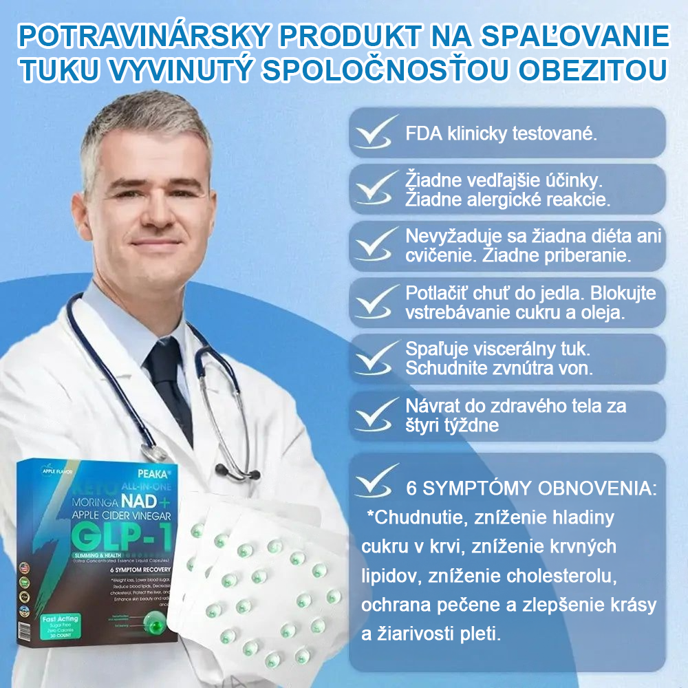 Официален оторизиран магазин PEAKA® GLP-1 Slimming & Health Ultra Concentrated Essence Liquid Pearls - NAD+ Moringa & ACV & Keto BHB