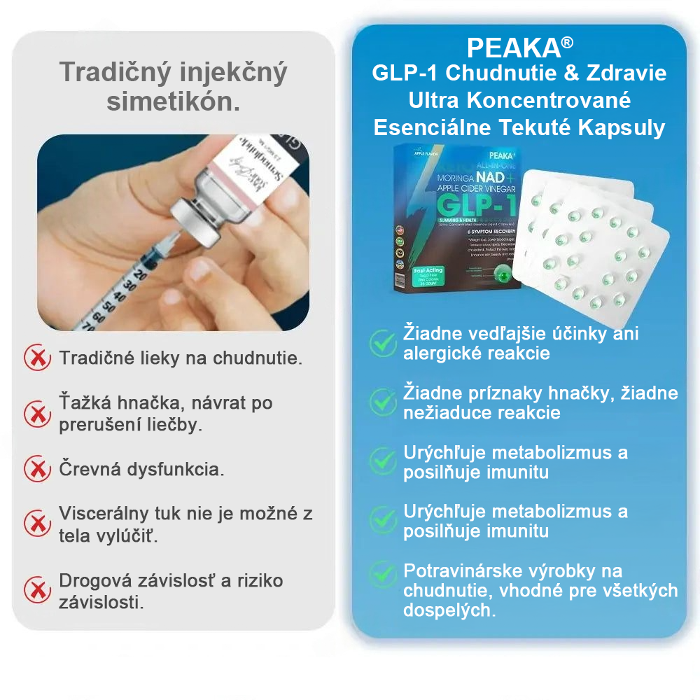 Официален оторизиран магазин PEAKA® GLP-1 Slimming & Health Ultra Concentrated Essence Liquid Pearls - NAD+ Moringa & ACV & Keto BHB