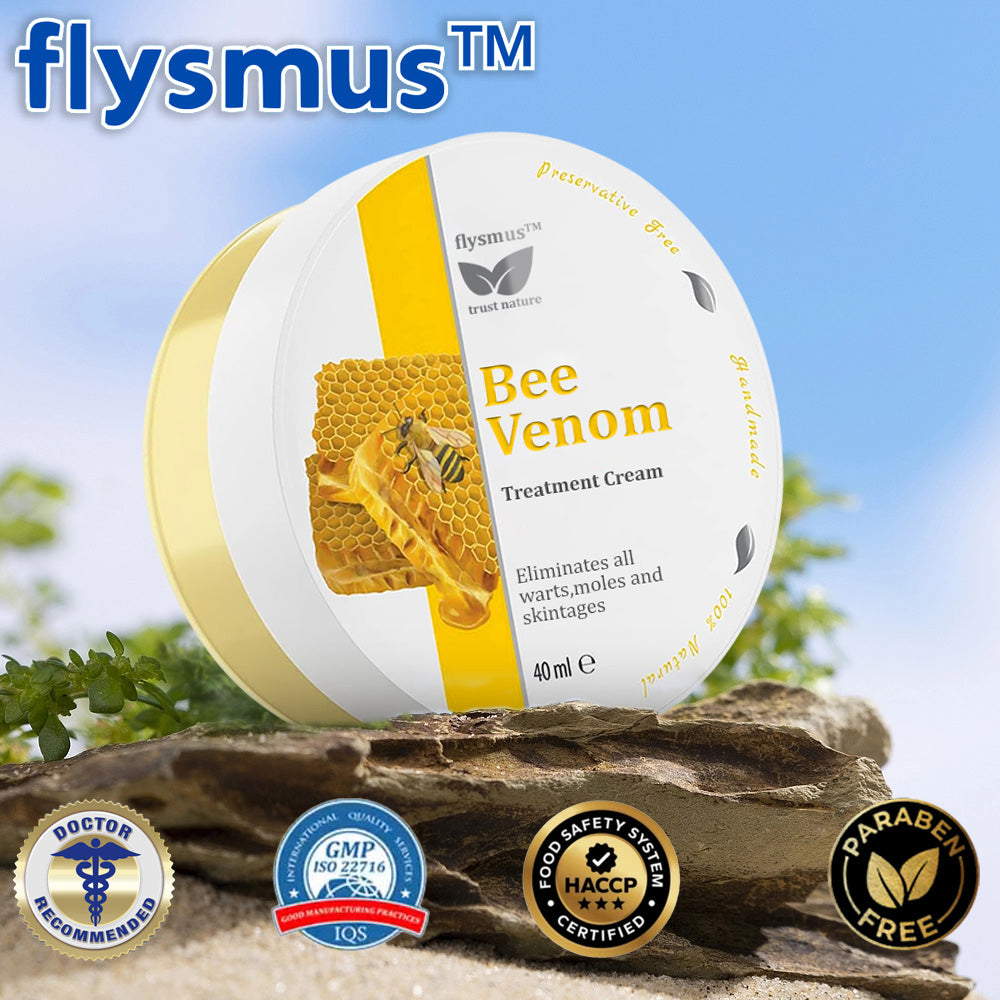 ✅flysmus™ Лечебен крем с пчелна отрова🐝: Лечение на екзема, псориазис, акне, розацея, гъбични инфекции, брадавици