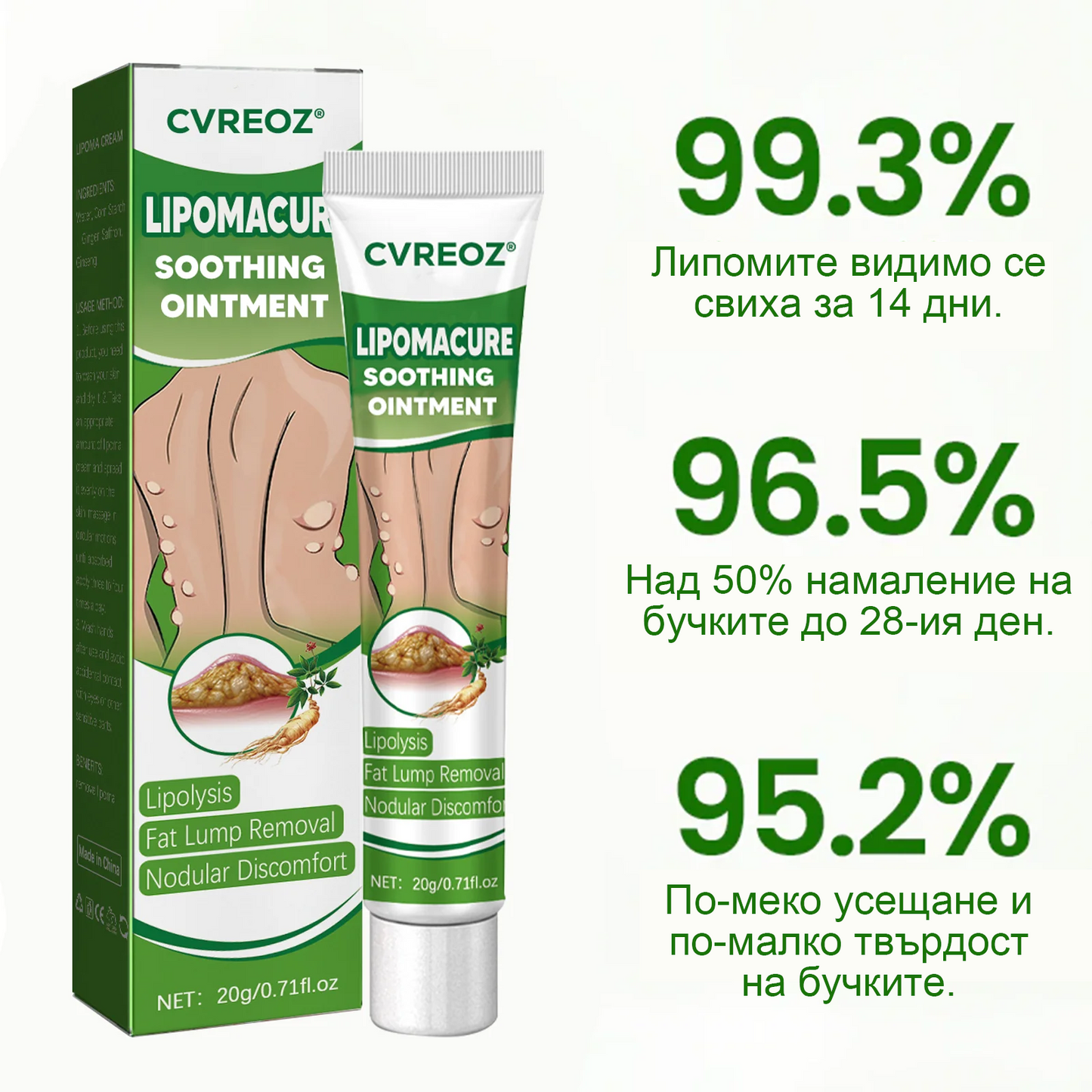 Cvreoz® Успокояващ мехлем за липоми