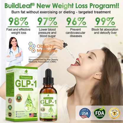Препоръчано от клиниката Майо | Официален магазин | BuildLeaf®Tirzepatide GLP-1 Moringa Slimming & Health Boost капки (Фет бърнър с хранителен клас - Разработен от Обществото за затлъстяване)