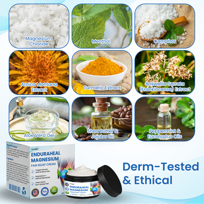 Крем за облекчаване на болка с магнезий Timilk® EnduraHeal (лекува артрит, невропатия, ревматизъм, спортни травми и други)