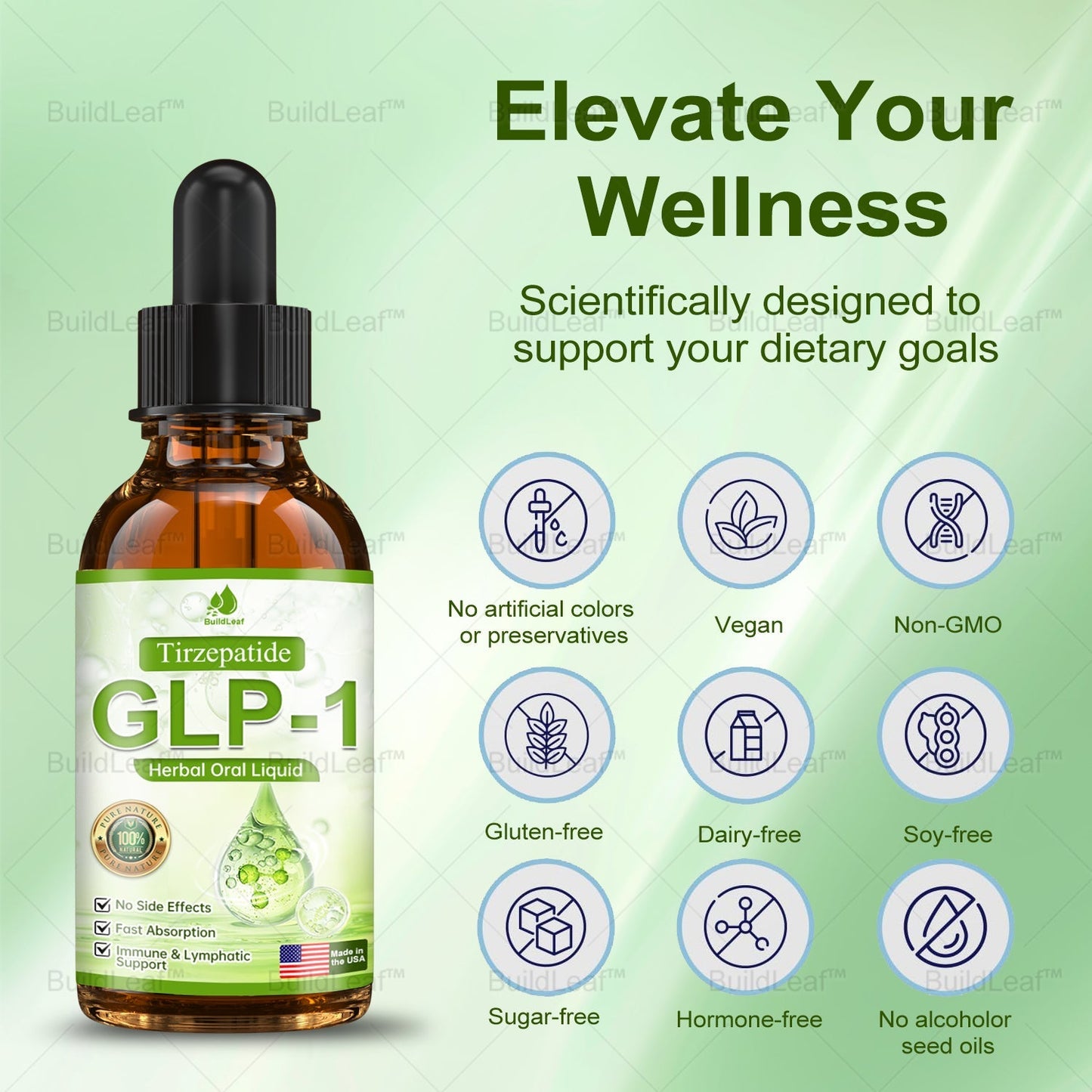 Препоръчано от клиниката Майо | Официален магазин | BuildLeaf®Tirzepatide GLP-1 Moringa Slimming & Health Boost капки (Фет бърнър с хранителен клас - Разработен от Обществото за затлъстяване)