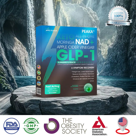 Официален оторизиран магазин PEAKA® GLP-1 Slimming & Health Ultra Concentrated Essence Liquid Pearls - NAD+ Moringa & ACV & Keto BHB